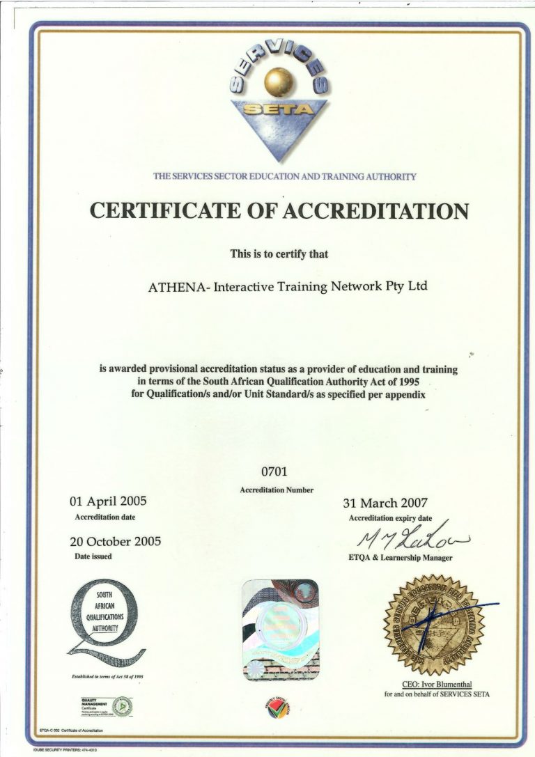 Cert of Accr 2005 - 2007