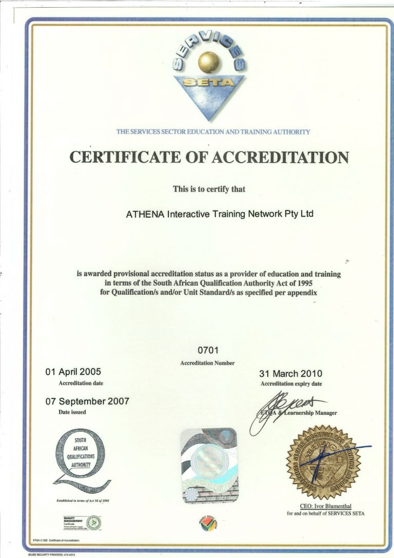 Cert of Accr 2005 - 2010