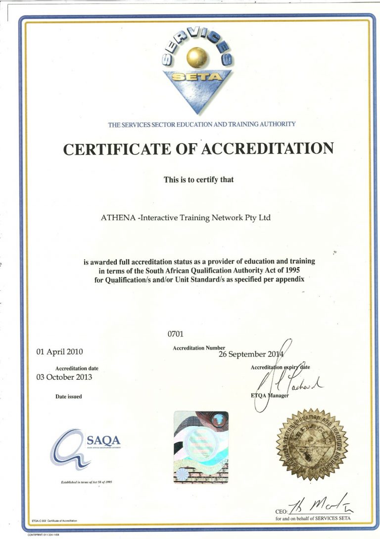 Cert of Accr 2010 - 2014