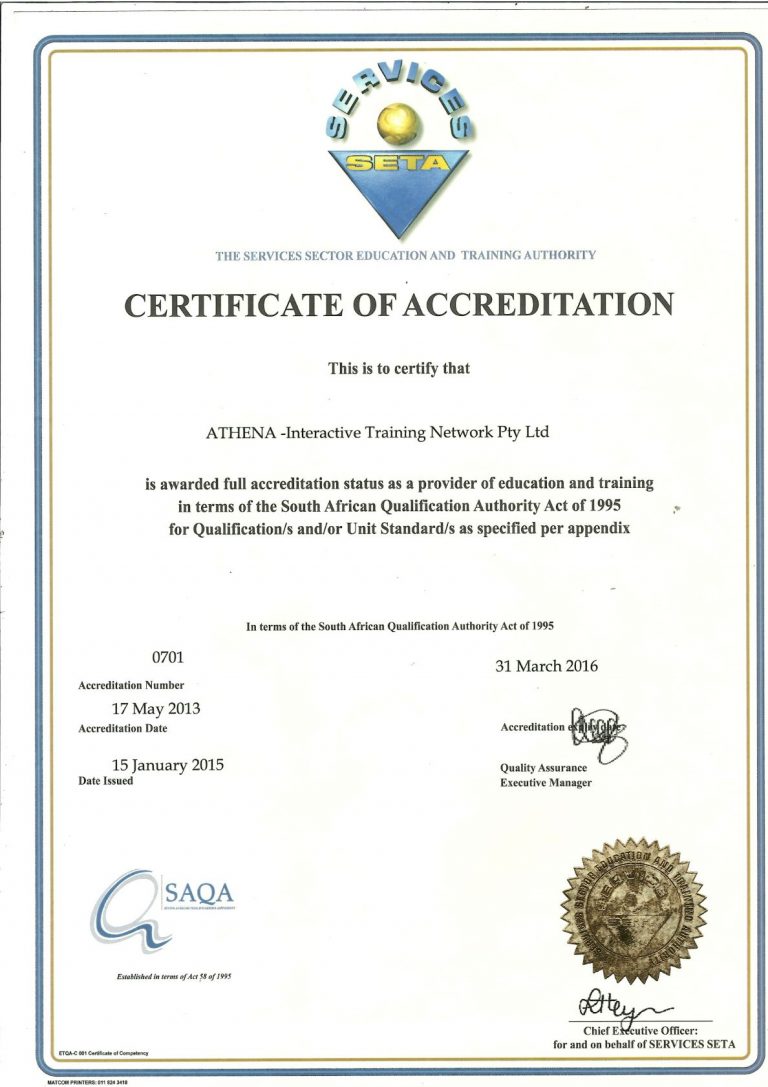 Cert of Accr 2013 -2016